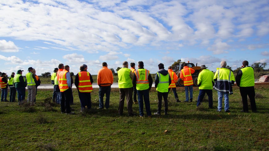 Heavy patching demo on failed roads with PolyCom road Polymer from Earthco Projects.